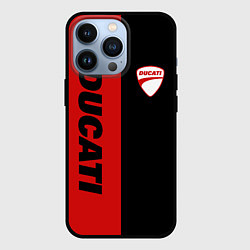 Чехол iPhone 13 Pro DUCATI BLACK RED BACKGROUND