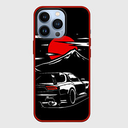 Чехол для iPhone 13 Pro MAZDA RX 7 Мазда при свете красной луны, цвет: 3D-красный