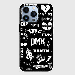 Чехол для iPhone 13 Pro RAP & HIP HOP LOGOS, цвет: 3D-черный