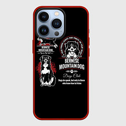 Чехол для iPhone 13 Pro Собака Бернский Зенненхунд, цвет: 3D-красный