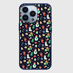 Чехол для iPhone 13 Pro Christmas Holiday, цвет: 3D-тёмно-синий