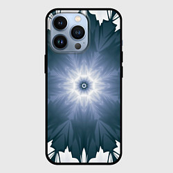 Чехол для iPhone 13 Pro Снежинка Абстракция Синий, цвет: 3D-черный
