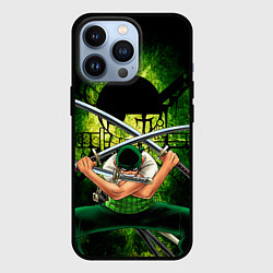 Чехол iPhone 13 Pro Зоро Ророноа с катанами Ван пис