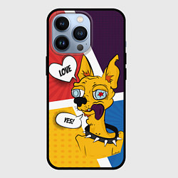 Чехол iPhone 13 Pro Comics Пес Dog Love Yes