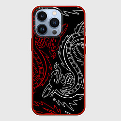Чехол для iPhone 13 Pro БЕЛО КРАСНЫЙ ДРАКОН RED WHITE DRAGON, цвет: 3D-красный