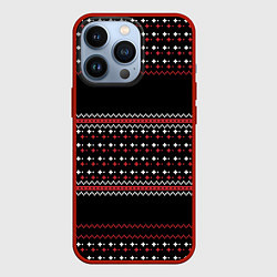 Чехол для iPhone 13 Pro НОВОГОДНИЙ ПАТТЕРН SWEATER, цвет: 3D-красный