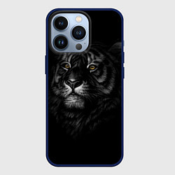 Чехол для iPhone 13 Pro Голова хищного тигра, цвет: 3D-тёмно-синий