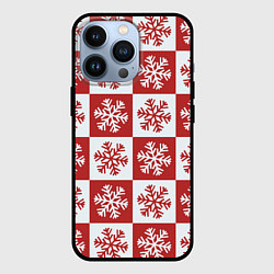 Чехол iPhone 13 Pro Шахматные Снежинки
