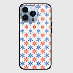 Чехол iPhone 13 Pro Снежинки паттернsnowflakes pattern