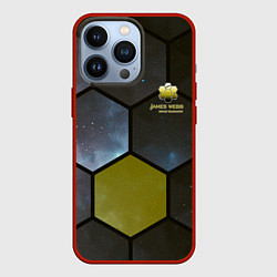 Чехол для iPhone 13 Pro JWST space cell theme, цвет: 3D-красный