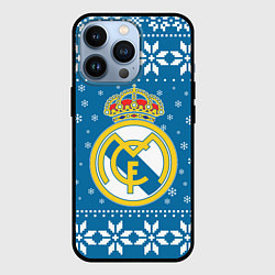 Чехол для iPhone 13 Pro Реал Мадрид Новогодний, цвет: 3D-черный