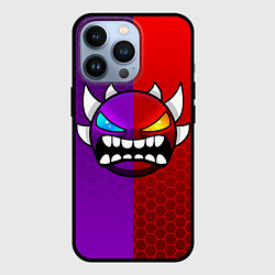 Чехол для iPhone 13 Pro Geometry Dash: Violet x Red, цвет: 3D-черный