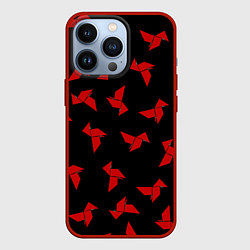 Чехол для iPhone 13 Pro БУМАЖНЫЙ ДОМ ПАТТЕРН ОРИГАМИ ПРОФЕССОР, цвет: 3D-красный