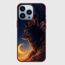 Чехол для iPhone 13 Pro Ночной Волк Night Wolf, цвет: 3D-красный