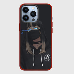 Чехол для iPhone 13 Pro Девочка в маске, цвет: 3D-красный