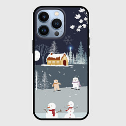 Чехол iPhone 13 Pro Снеговики и Мишки 2022