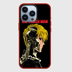 Чехол для iPhone 13 Pro Кибернетическое тело Геноса One Punch-Man, цвет: 3D-красный