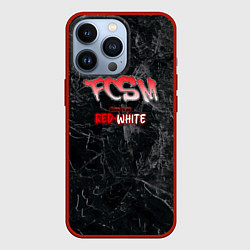 Чехол iPhone 13 Pro Born to be red-white