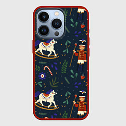 Чехол iPhone 13 Pro Щелкунчик паттерн с лошадкой