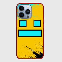 Чехол iPhone 13 Pro GEOMETRY DASH SMILE БРЫЗГИ КРАСОК