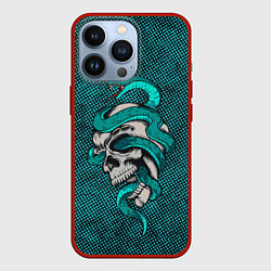 Чехол для iPhone 13 Pro SKULL & SNAKE, цвет: 3D-красный