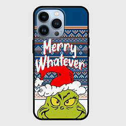 Чехол для iPhone 13 Pro MERRY WHATEVER GRINCH, цвет: 3D-черный