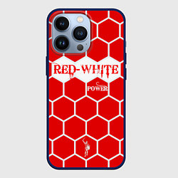 Чехол для iPhone 13 Pro Красно-Белая Сила, цвет: 3D-тёмно-синий