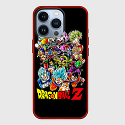 Чехол для iPhone 13 Pro Персонажи Dragon Ball, цвет: 3D-красный