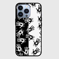 Чехол iPhone 13 Pro Death Stranding паттерн логотипов