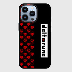 Чехол iPhone 13 Pro HALF PATTERN DELTARUNE LOGO