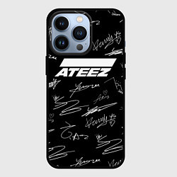 Чехол iPhone 13 Pro ATEEZ БЕЛЫЕ АВТОГРАФЫ УЗОР