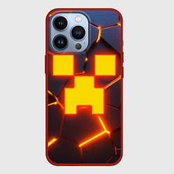 Чехол для iPhone 13 Pro ОГНЕННЫЙ КРИПЕР 3D ПЛИТЫ FIRE CREEPER, цвет: 3D-красный