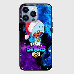 Чехол iPhone 13 Pro LEON SHARK НОВОГОДНИЙ BRAWL STARS НЕОНОВЫЙ ОГОНЬ