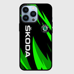 Чехол iPhone 13 Pro SKODA Логотип Узор