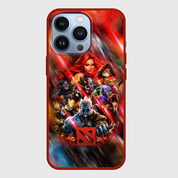 Чехол для iPhone 13 Pro ГЕРОИ DOTA 2 НЕОН АРТ, цвет: 3D-красный