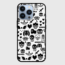 Чехол iPhone 13 Pro UNDERTALE WHITE PATTERN