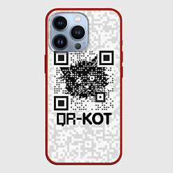Чехол для iPhone 13 Pro QR код котик, цвет: 3D-красный
