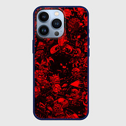 Чехол для iPhone 13 Pro DOTA 2 HEROES RED PATTERN ДОТА 2, цвет: 3D-тёмно-синий