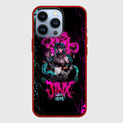 Чехол iPhone 13 Pro JINX ARCANE LEAGUE OF LEGENDS, КРАСКИ