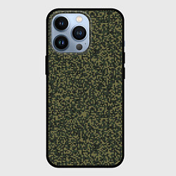Чехол для iPhone 13 Pro Цифра Флора пиксельный камуфляж, цвет: 3D-черный