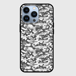 Чехол для iPhone 13 Pro Серый Городской Камуфляж, цвет: 3D-черный