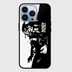 Чехол iPhone 13 Pro Bendy and the Ink Machine ЧБ