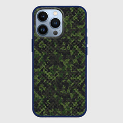 Чехол для iPhone 13 Pro Камуфляж с холстовой сеткой, цвет: 3D-тёмно-синий