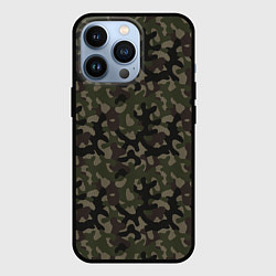 Чехол iPhone 13 Pro Лесной Охотничий Камуфляж