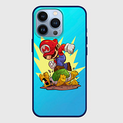 Чехол для iPhone 13 Pro Марио за работой, цвет: 3D-тёмно-синий