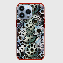 Чехол для iPhone 13 Pro Стимпанк шестеренки Steampunk, цвет: 3D-красный