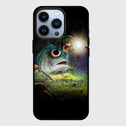 Чехол для iPhone 13 Pro Рыба в лесу, цвет: 3D-черный