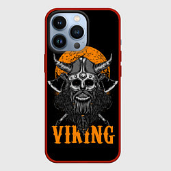 Чехол для iPhone 13 Pro ЧЕРЕП ВИКИНГА VIKINGS SKULL, цвет: 3D-красный