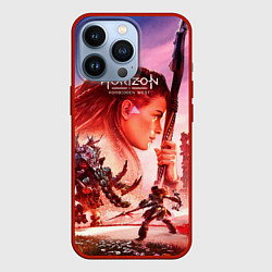 Чехол для iPhone 13 Pro Horizon Forbidden West game poster, цвет: 3D-красный