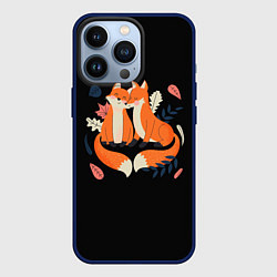 Чехол для iPhone 13 Pro Лисы Animal love, цвет: 3D-тёмно-синий